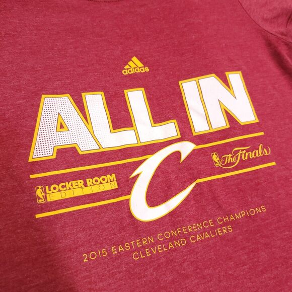 Adidas All In Short Team Casual Graphic T Shirt Womens Size Large L Red Cavs - Picture 4 of 10